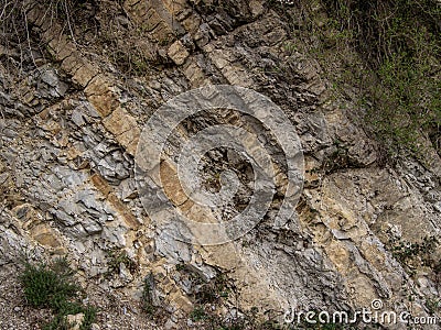 Strata of limy rock. Stock Photo